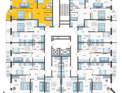 2-к. квартира, 67&nbsp;м²