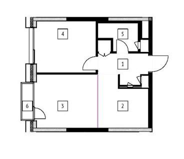 1-к. квартира, 40,4 м²