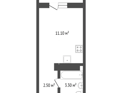 Студия, 20,9&nbsp;м²