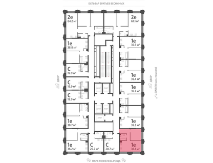 1-к. квартира, 36&nbsp;м²