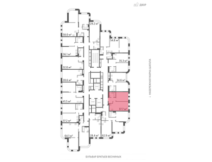1-к. квартира, 37 м²