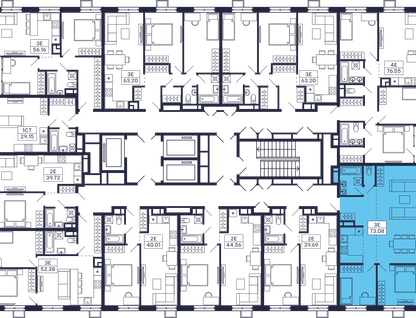 2-к. квартира, 73&nbsp;м²
