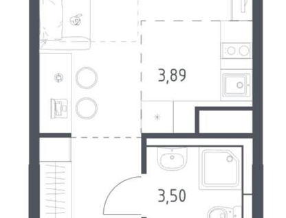 Студия, 24&nbsp;м²