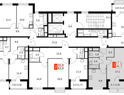 1-к. квартира, 40&nbsp;м²