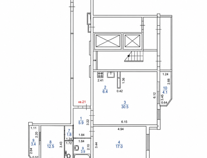 3-к. квартира, 79,9 м²