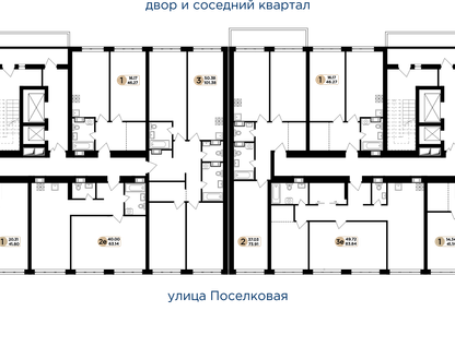 1-к. квартира, 63&nbsp;м²