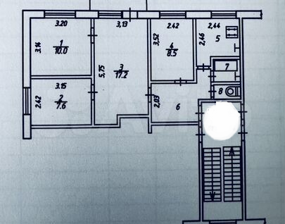 4-к. квартира, 60 м²