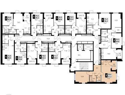 2-к. квартира, 51&nbsp;м²