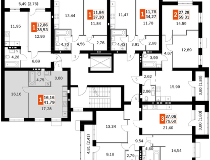1-к. квартира, 41&nbsp;м²