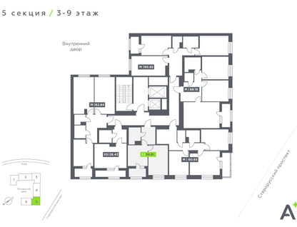 1-к. квартира, 34&nbsp;м²