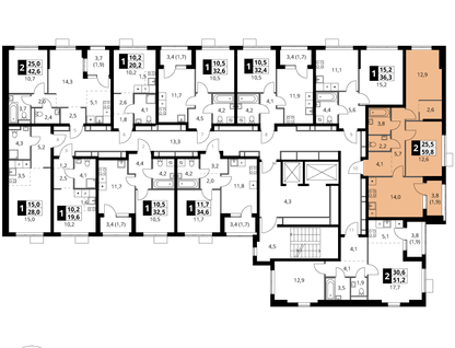 2-к. квартира, 59 м²