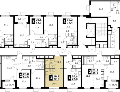 Студия, 22 м²