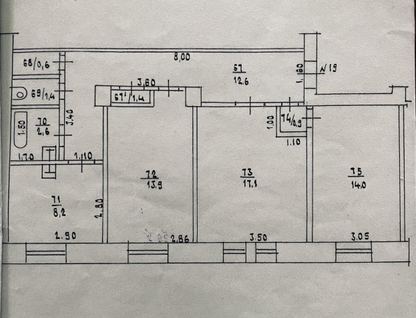 3-к. квартира, 73,8 м²