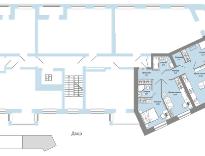 4-к. квартира, 82&nbsp;м²