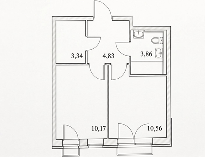 1-к. квартира, 32&nbsp;м²