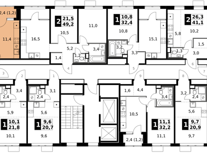2-к. квартира, 49&nbsp;м²