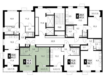 1-к. квартира, 33&nbsp;м²