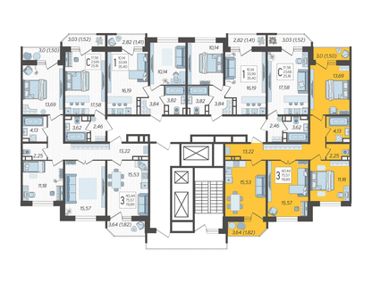 3-к. квартира, 78&nbsp;м²