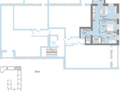 3-к. квартира, 71 м²