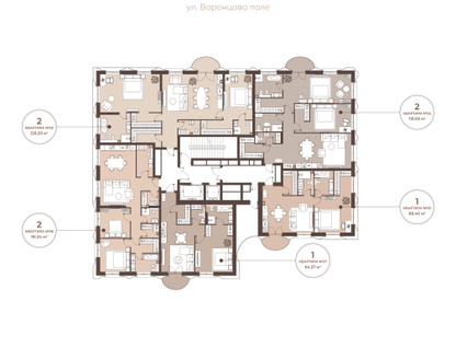 2-к. квартира, 92&nbsp;м²