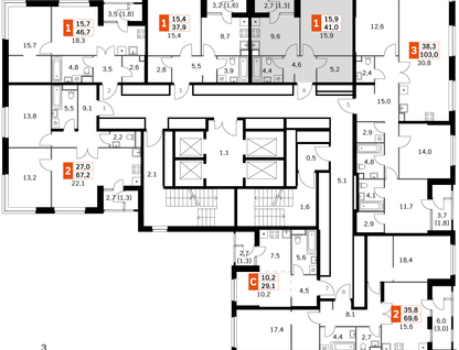 1-к. квартира, 38 м²