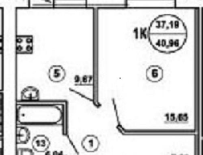 1-к. квартира, 40&nbsp;м²