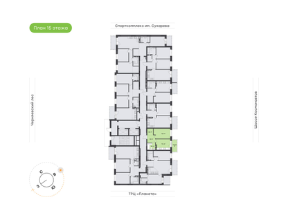 1-к. квартира, 37&nbsp;м²