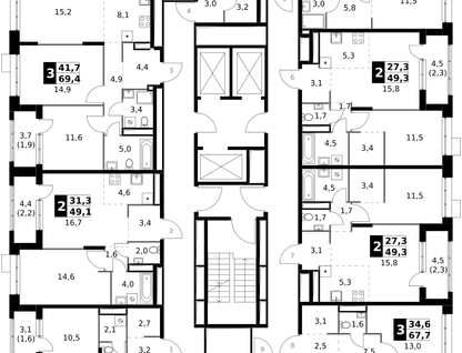 2-к. квартира, 44 м²