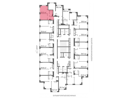 1-к. квартира, 39&nbsp;м²