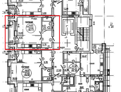 1-к. квартира, 45,1&nbsp;м²