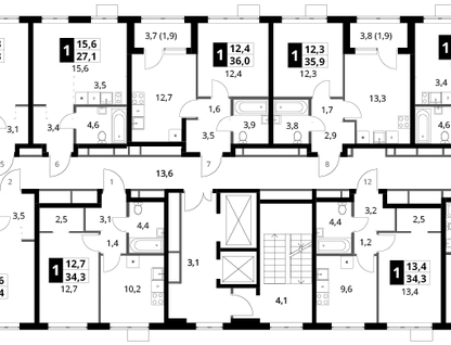 1-к. квартира, 40&nbsp;м²