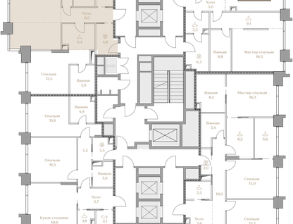 3-к. квартира, 144&nbsp;м²
