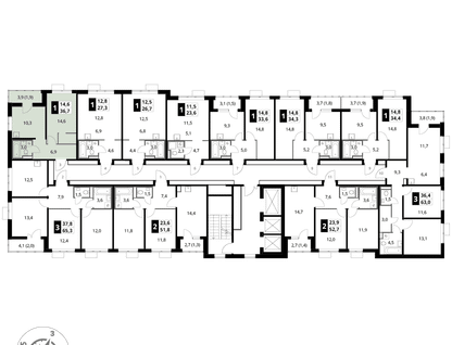 1-к. квартира, 36&nbsp;м²