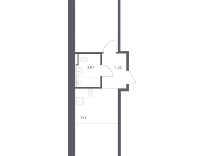 1-к. квартира, 44,4 м²