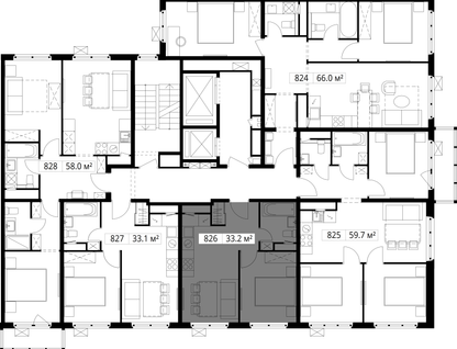 1-к. квартира, 33&nbsp;м²