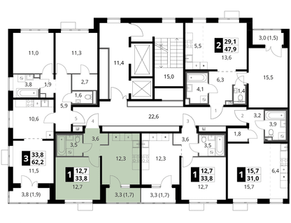1-к. квартира, 33&nbsp;м²