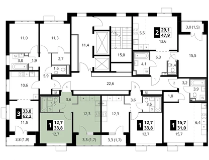 1-к. квартира, 33&nbsp;м²